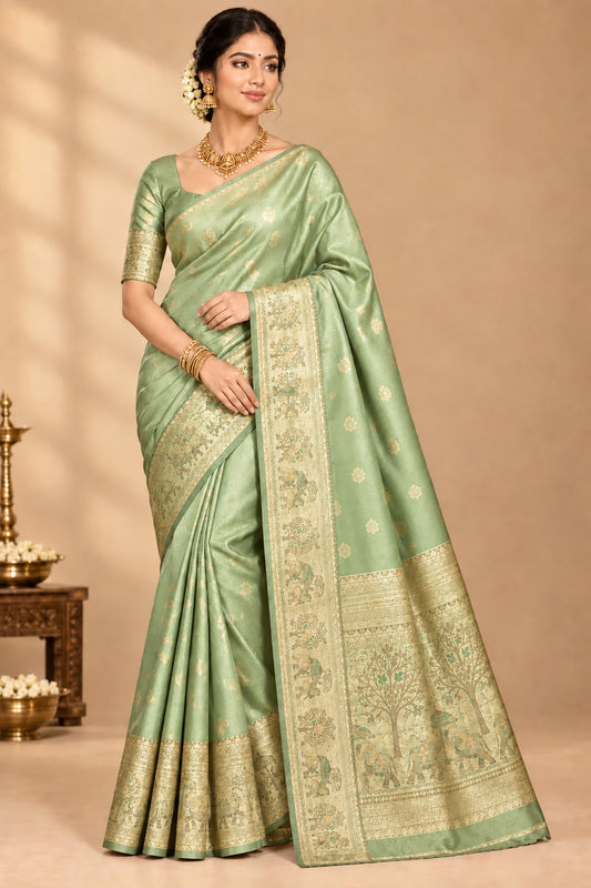 KANAK SILK SAREE GREEN