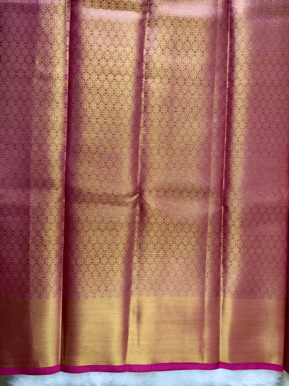 GOLDEN MAROON SOFT TISSUE SILK SAREE WITH INTRICATE GOLDEN WEAVES