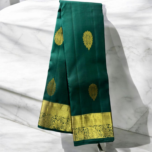 DARK GREEN WITH INTRICATE ZARI BIG BORDER