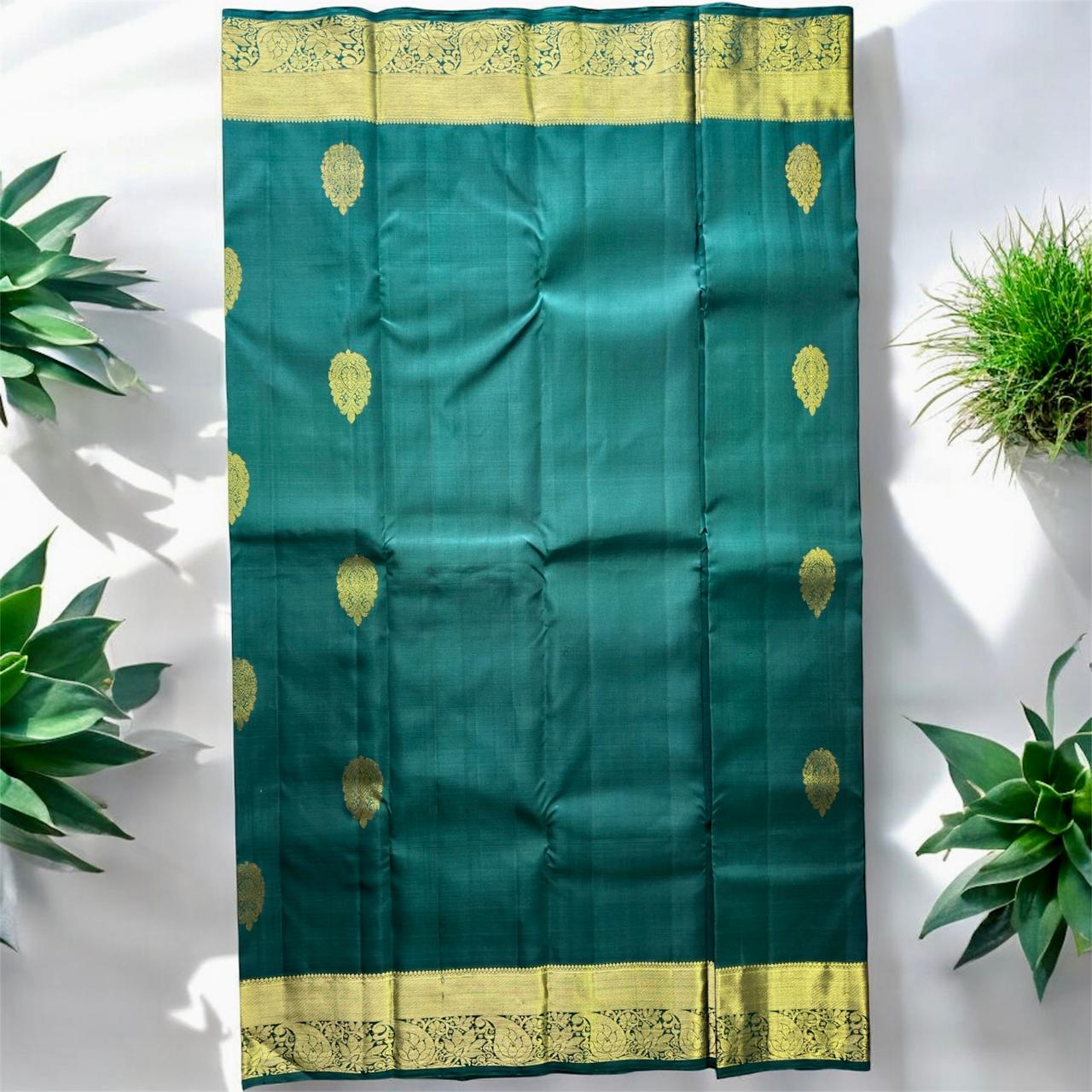 DARK GREEN WITH INTRICATE ZARI BIG BORDER