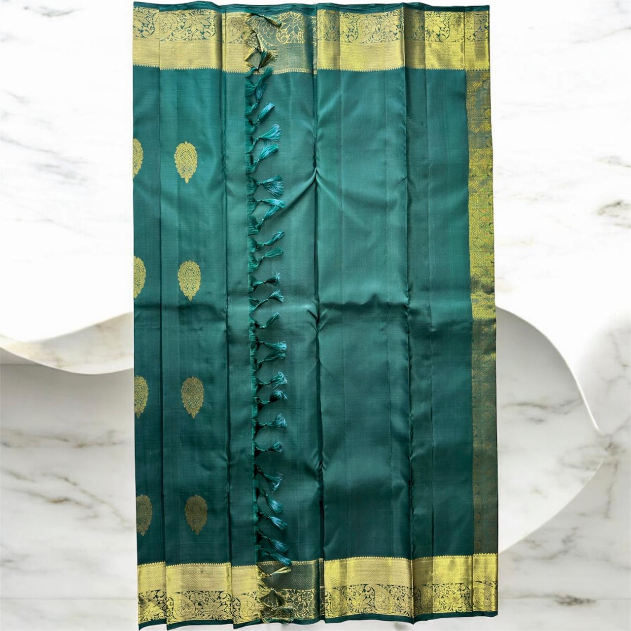 DARK GREEN WITH INTRICATE ZARI BIG BORDER