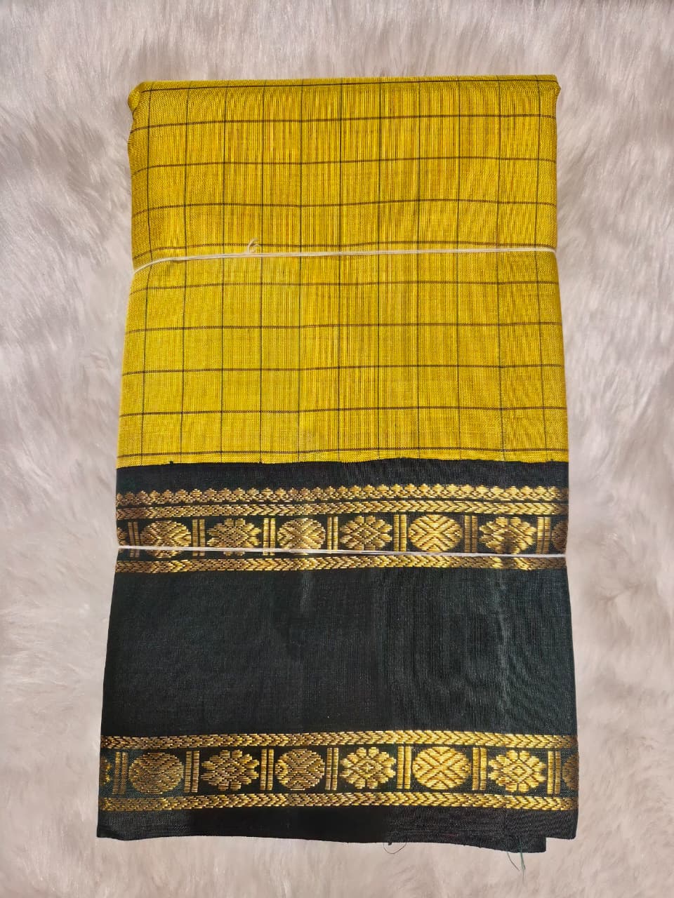 Handloom Pure Silk Saree - Yellow & Green